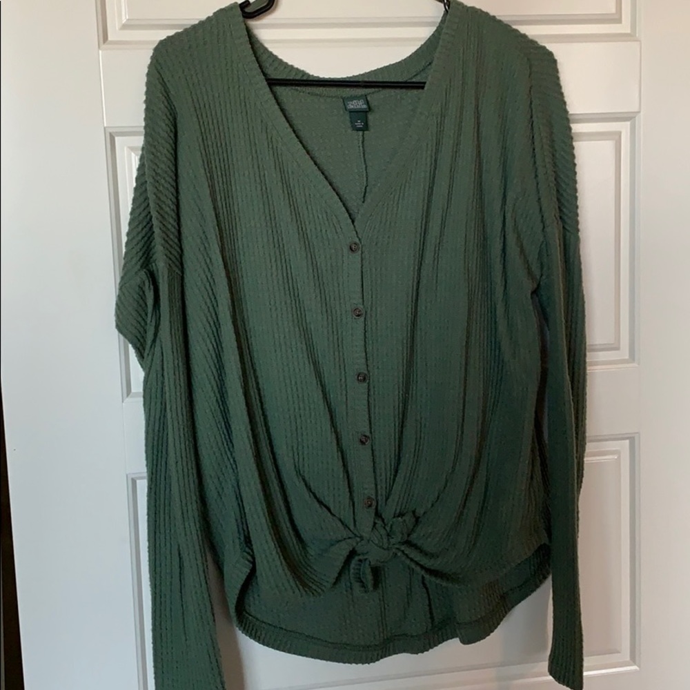 Wild fable waffle knit button down shirt
